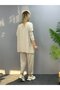 Women's Two Thread Viscose Cotton Fabric Double Set with Crest Detail - 3