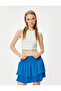 Mini Skirt with Pleated Gipeli and Layered Elastic Waist, Comfortable Fit