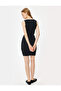 Mini Dress with Window Detail, Sleeveless, Ruffled, Crew Neck, Slim Fit - 4