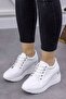 Hira Wedge Sole Sports Shoes-white-leather - 4