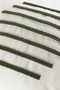 Green Striped Tasseled Bead Fiber Filled Throw Pillow - 43X43 cm 35301A - 6
