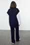 Navy Blue Vest Pants Knitwear Bottom-Top Suit Tctaw25Us00032 - 6