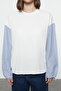 Ecru Poplin Detailed Relaxed/Casual Fit Knitted Blouse Twoaw25Bz00036 - 4