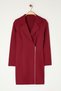 Burgundy Jacket Collar Zipper Detail Woven Dress Twoaw24El00292 - 7