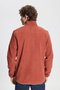 Men's Light Brown Anti-pilling Non-Pilling Standard Fit Stand-Up Bato Collar Sweatshirt Fleece Jacket - 5