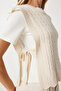 Women's Cream Side Tie Hair Knit Sweater Yy00223 - 5