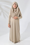 One Piece Practical Children's Prayer Dress with Headscarf Cream - 2