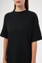 Women's Black Short Sleeve Ribbed Lycra Report & Sweatpants, Casual Home Wear Pajamas Set - 2