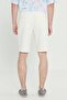 Men's White Linen Comfort Fit Relaxed Fit Side Pocket Shorts - 5
