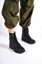Women's Black Zippered Lace-Up Non-Slip Sole Boots 2306 - 3