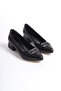 Women's Katra 4 Cm Thick Heeled Flat Buckle Detailed Classic Shoes