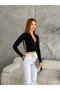 Long Sleeve Sandy Blouse - Striped and Zippered