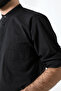 Men's 100% Cotton Voile Relaxed Fit Judge Collar Half Placket Black Hajj Umrah Shirt - 8