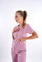 Powder Pink Lily Model Zip-Up Soft Lycra Doctor, Nurse Surgical Uniform Set - 2
