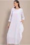 White Long Sleeve Flounce Dress