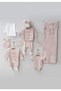 Natural Bowknot Ruffled 100% Cotton Newborn Baby Girl 10 Piece Hospital Discharge Bodysuit Set - 4
