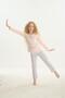 Girl's Long Sleeve Pink Pajama Set C4T0N7O8 - 7
