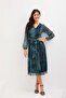 V-Neck Midi Length Tulle Dress - 6
