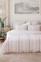 Bohemian Yarn Dyed Natural Striped Double Duvet Cover Set Cream Color Without Sheets