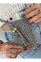 Luxury Hand Knitted Paper Thread Women's Shoulder Phone Bag ( Grey )