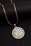 Viking Compass Model Yellow Men's Steel Pendant, Gift for Lover, Spouse, Father, Necklace - 3