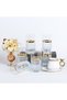 Gold Gilded 6-Piece Glass Coffee and Water Cup Set, Water Jug, Liquor and Sherbet Set, Dowry Gift Set