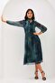 V-Neck Midi Length Tulle Dress - 8
