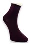 Premium 3 Pairs of Burgundy Bamboo Women's Elasticless Roll Top Seamless Socks/Non-Marking/Non-Tightening Socks - 3