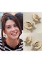 Zircon Stone Detailed Star Hoop Steel Earrings - 2