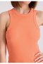2 Pack White,Orange Crew Neck Cotton Elastane Blend Women's Sleeveless T-Shirt Wmclara Rib Tank Top - 4