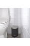 5-Piece Bathroom Set Trash Can (STEEL) - Toothbrush Holder Soap Dispenser Toilet Brush (PORSELEN) Black - 3