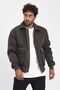 New season khaki green zippered bomber jacket mz56112 - 3