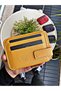 Genuine Leather Wallet Yellow 15 Card Compartments, Zipper Protection and Magnetic Lock System Leather Card Holder Bra