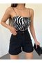 Upper Waist Mom Mold Washable Women's Denim Shorts Black - 6