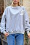 Gray When Are You Front and Back Printed Cotton Women's Sweatshirt - 5