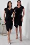 V-neck short sleeve wrap dress with buckled waist - style 13444 - 7
