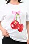 Women's Plus Size Cherry Print T-Shirt 1785-24 - 5