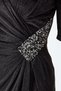 Abendkleid mit ellenbogenlangen Ärmeln und Strassbesatz an der Taille - 24412-BLACK - 6