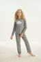 Girl's Long Sleeve Gray Melange Pajama Set C6T9N6O8 - 5