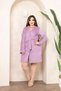Women's Lilac Plush Soft Short Dressing Gown - 5