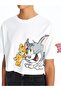 Crew Neck Tom&Jerry Printed Short Sleeve Oversize Women's T-Shirt - 3