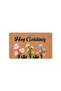 Modern Digital Printed - Welcome Written Mat, Non-Slip Base and Hooded Knitted Blouse