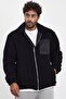 New season men's zippered winter black plush fleece jacket mz86050 - 3