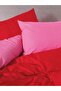 Popping Colors Single Elastic Sheet Duvet Cover Set Sage Red-Fuchsia - 4