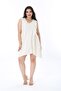 Women's Plus Size Bone Cotton Fabric V-Neck Sleeveless Tunic 65N38226 - 5