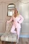 Pink Heart Patterned Thermal Dressing Gown Women's Pajamas Set - 6
