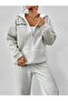 Women's Gray Sierra Printed Hooded Oversize Tracksuit Set - 2