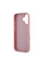 iPhone 16 Plus Compatible Case Guess Licensed 4g Large Metal Logo Glitter Cover Pink - 4