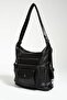 Fiona Women's Black Backpack and Crossbody Bag 10 Compartment Large Bag - 6