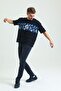 Oversize T-Shirt Tropical Neon Printed Men's Black